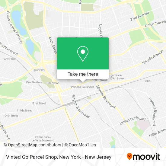 Vinted Go Parcel Shop map