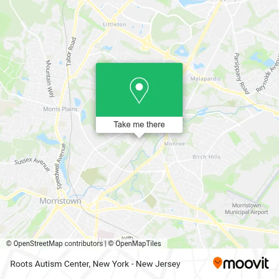 Roots Autism Center map
