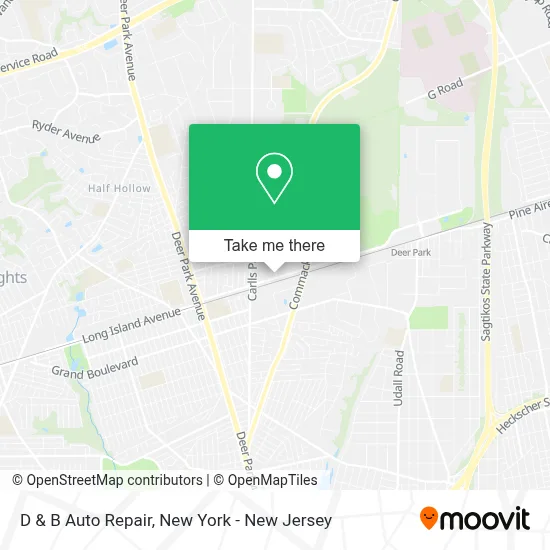 D & B Auto Repair map