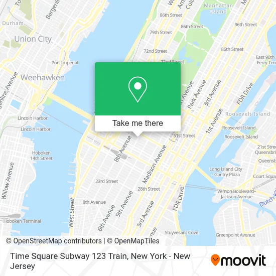 Time Square Subway 123 Train map