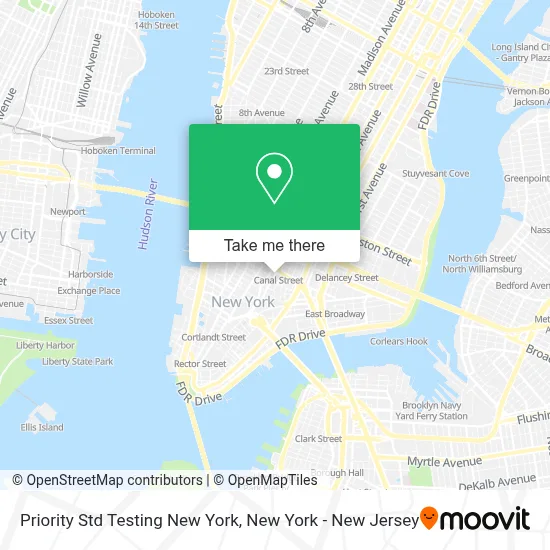 Priority Std Testing New York map