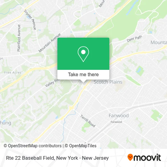 Rte 22 Baseball Field map