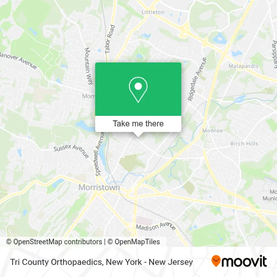 Tri County Orthopaedics map