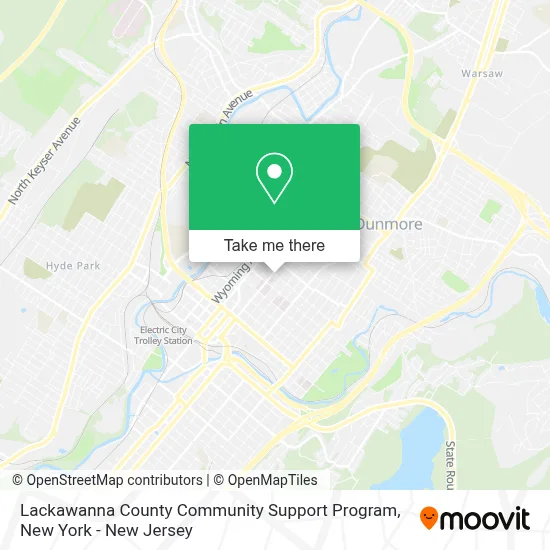 Lackawanna County Community Support Program map