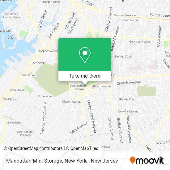 Manhattan Mini Storage map