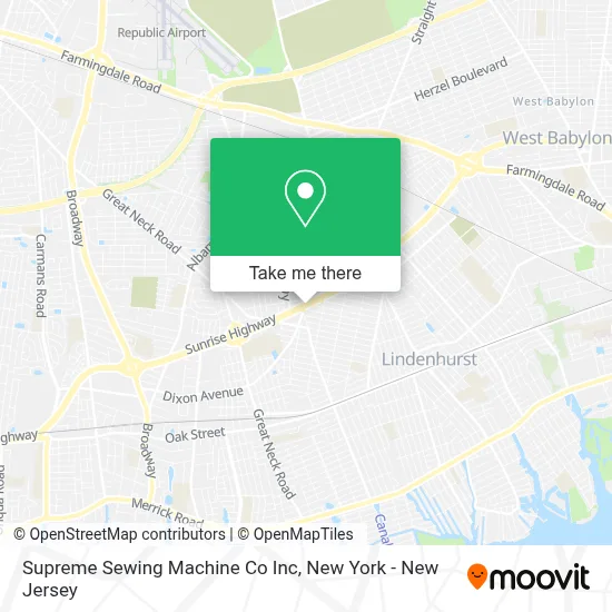 Supreme Sewing Machine Co Inc map