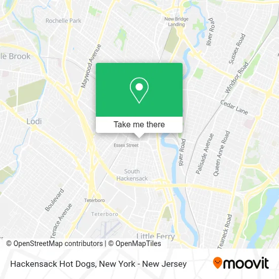Hackensack Hot Dogs map