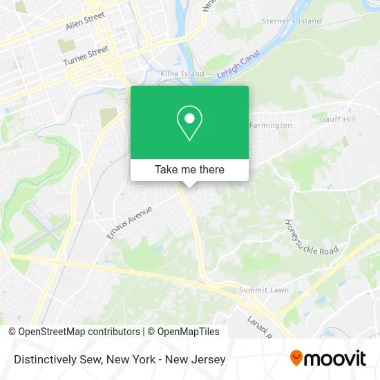 Distinctively Sew map