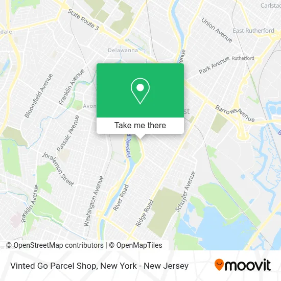 Vinted Go Parcel Shop map