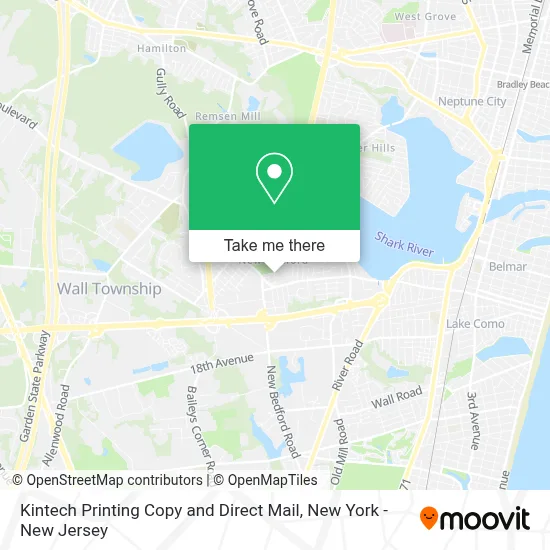 Kintech Printing Copy and Direct Mail map