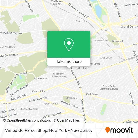 Vinted Go Parcel Shop map