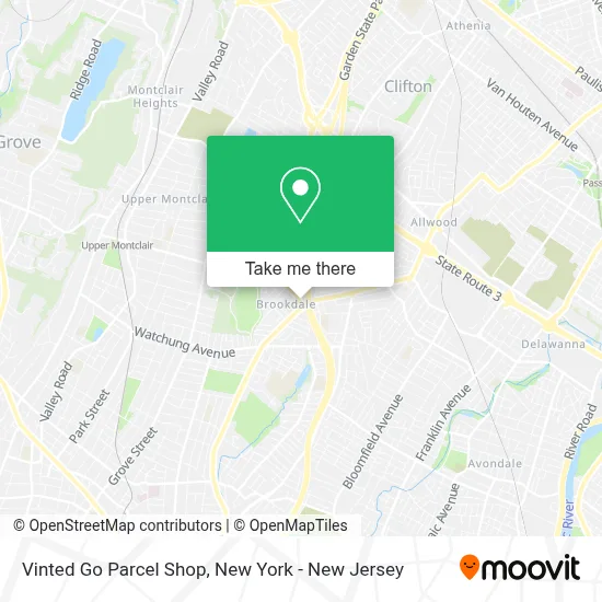 Vinted Go Parcel Shop map