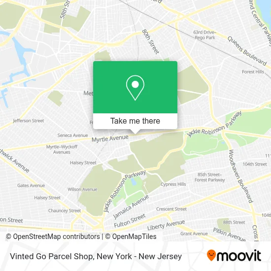 Vinted Go Parcel Shop map