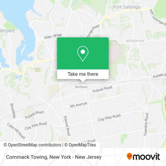 Commack Towing map