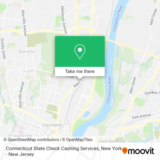 Connecticut State Check Cashing Services map