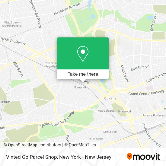 Vinted Go Parcel Shop map