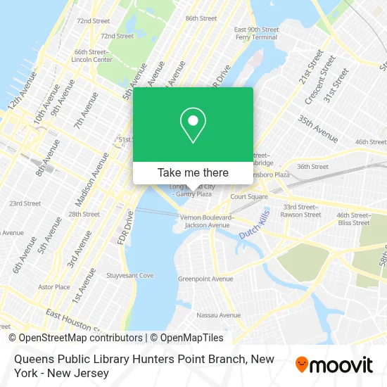 Queens Public Library Hunters Point Branch map