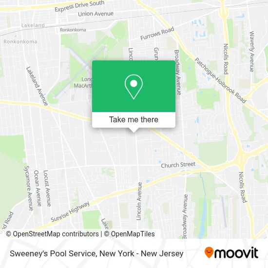 Sweeney's Pool Service map
