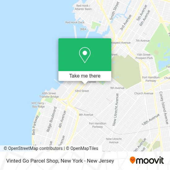 Vinted Go Parcel Shop map