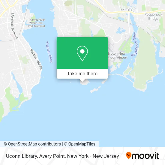Uconn Library, Avery Point map