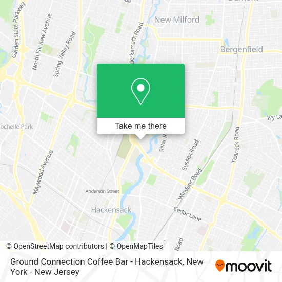 Ground Connection Coffee Bar - Hackensack map