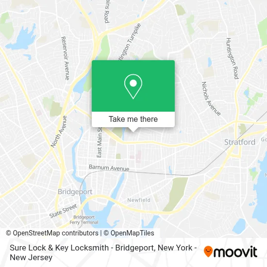 Sure Lock & Key Locksmith - Bridgeport map