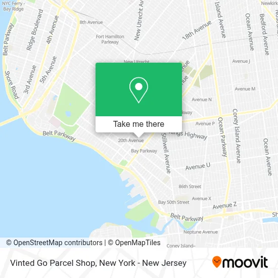 Vinted Go Parcel Shop map