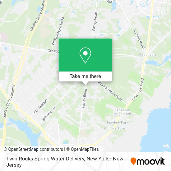 Twin Rocks Spring Water Delivery map