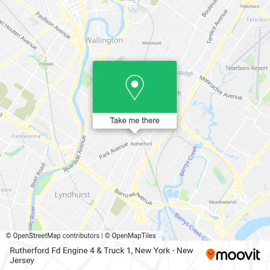 Rutherford Fd Engine 4 & Truck 1 map