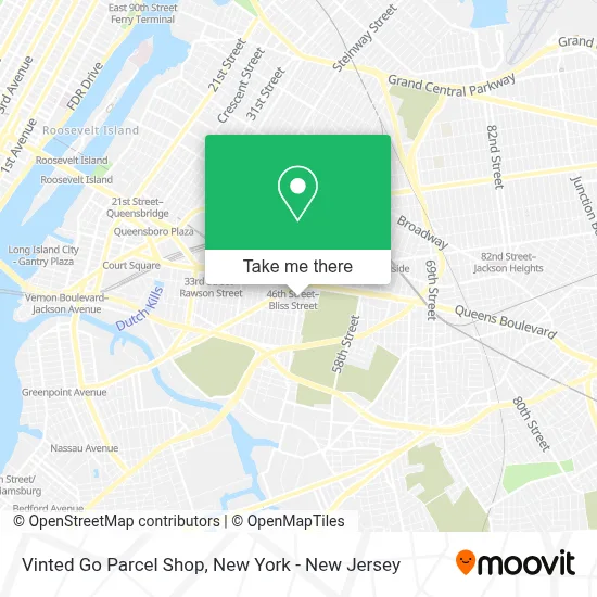 Vinted Go Parcel Shop map