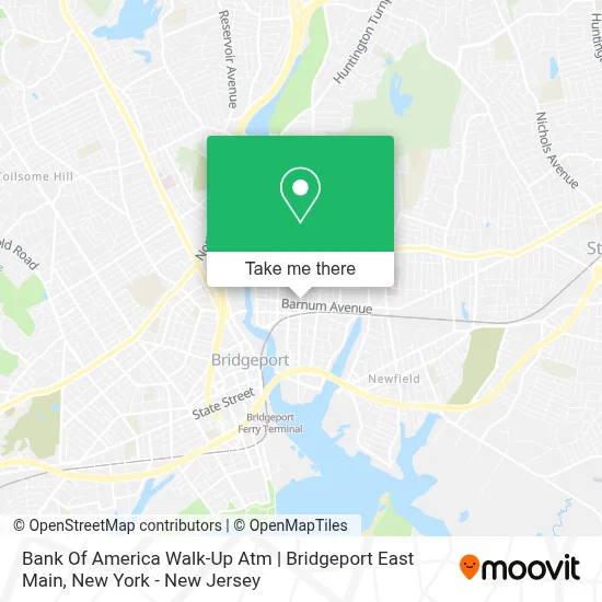 Bank Of America Walk-Up Atm | Bridgeport East Main map