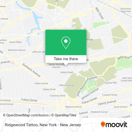 Ridgewood Tattoo map