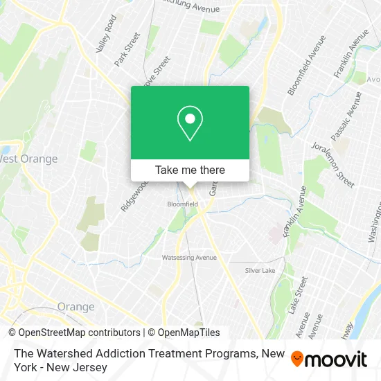 The Watershed Addiction Treatment Programs map