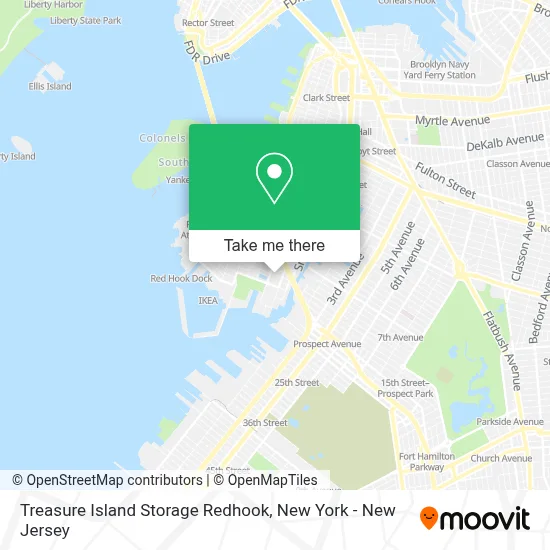 Treasure Island Storage Redhook map