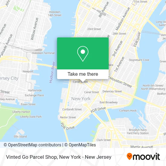 Vinted Go Parcel Shop map