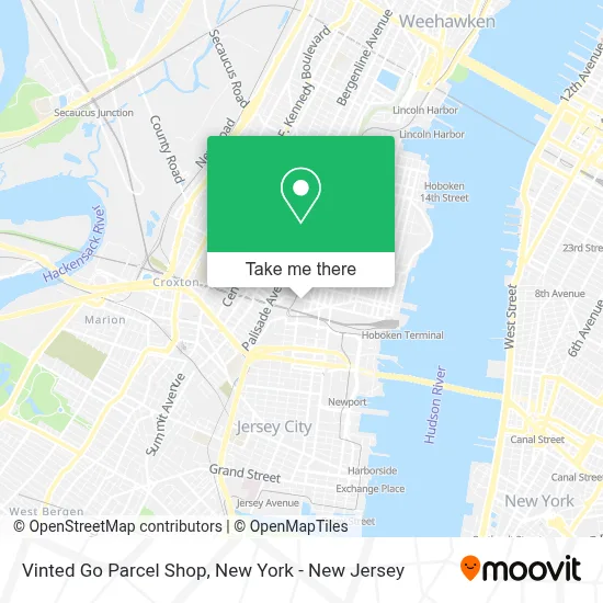 Vinted Go Parcel Shop map