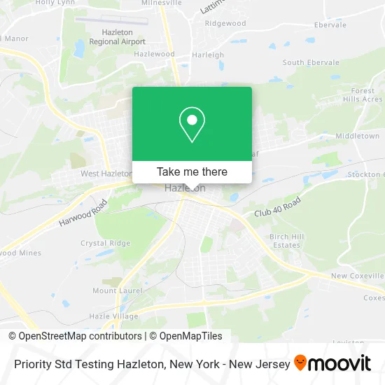 Priority Std Testing Hazleton map