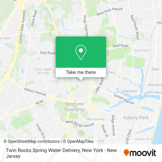 Twin Rocks Spring Water Delivery map