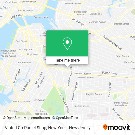 Vinted Go Parcel Shop map