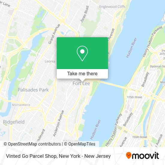 Vinted Go Parcel Shop map