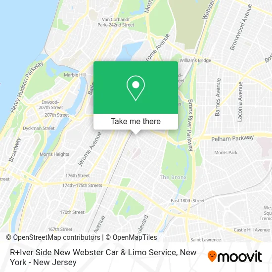 R+Iver Side New Webster Car & Limo Service map