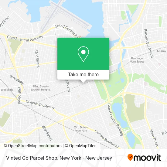 Vinted Go Parcel Shop map