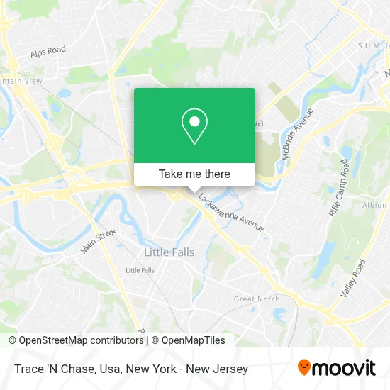 Trace 'N Chase, Usa map