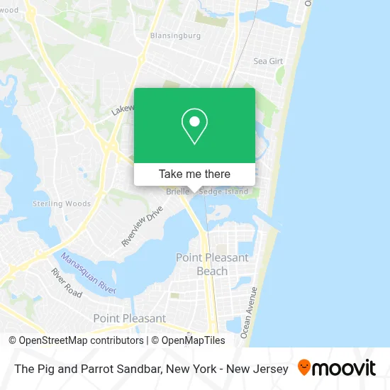 The Pig and Parrot Sandbar map