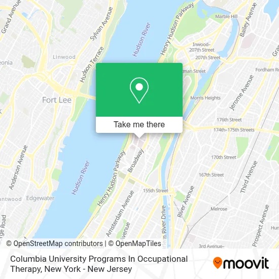 Columbia University Programs In Occupational Therapy map