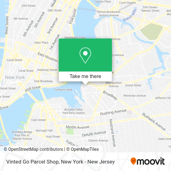 Vinted Go Parcel Shop map