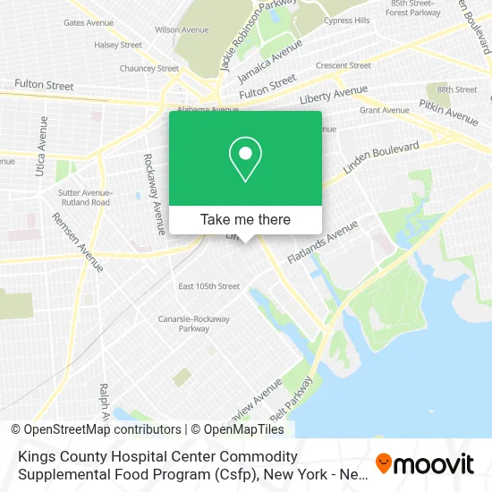 Kings County Hospital Center Commodity Supplemental Food Program (Csfp) map