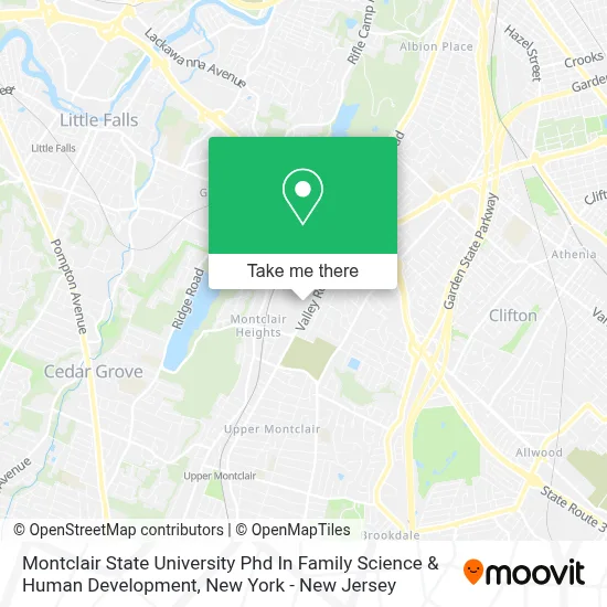 Montclair State University Phd In Family Science & Human Development map