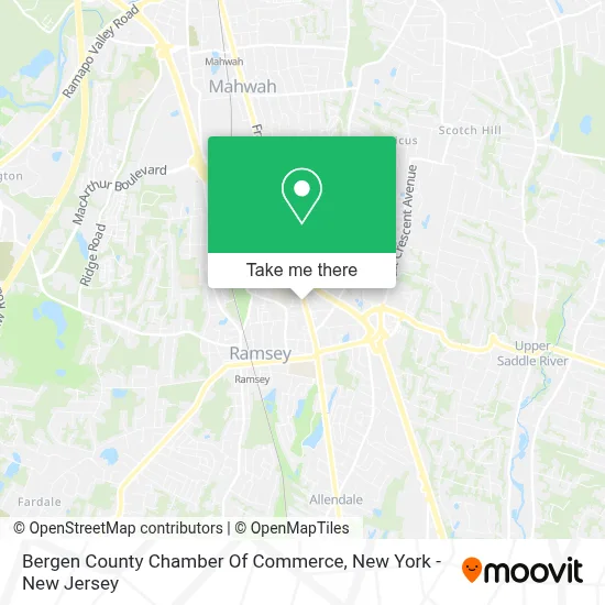 Bergen County Chamber Of Commerce map