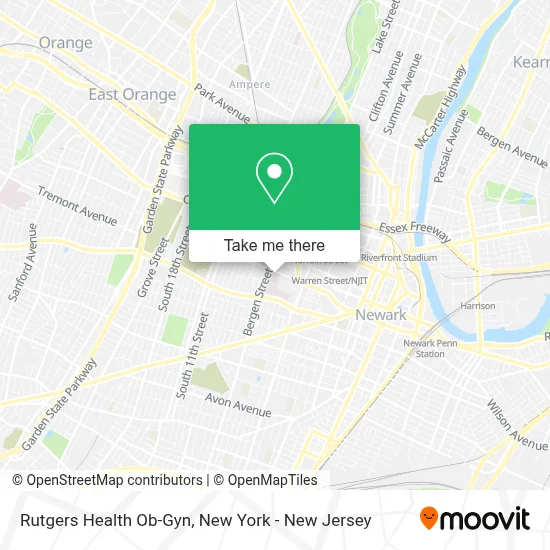 Rutgers Health Ob-Gyn map